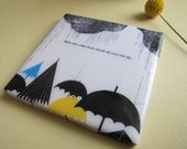 Rain Clouds and Umbrellas Tile Coaster