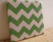 Chevron Stripes Grass Tile Coaster