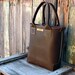 Rustic Leather Tote Bag V2 Hand stitched leather by Feral Empire