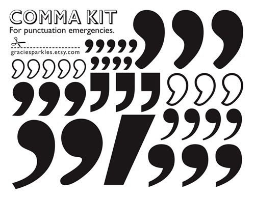 two-pack of comma sticker sheets