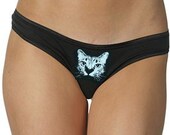 panties, cat, size L, cat panty, gift idea, bikini, cat underwear, knickers, 1AEON - cotton/spandex Low - Rise Thong with Cat print