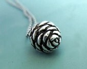 Sterling Silver Pine Cone Necklace - Small Fir