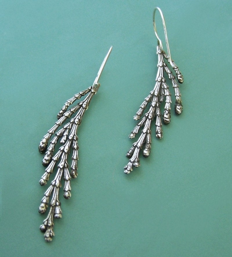 Cedar Branch Earrings - Sterling Silver