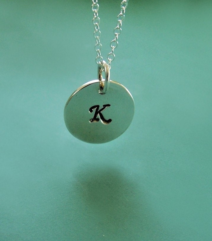 Sterling Silver Letter Necklace - 7/16"