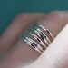 Sterling Silver Stacking Ring Set - Thin Hammered - Set of Six