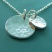 Sterling Silver Necklace - Hand Hammered - Two Charms - Small Pool