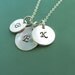 Monogram Necklace - Three Letter Charms - Sterling Silver