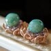 Puya mystic Emerald light purple Amethyst 14kt Rose Pink Goldfill wire Flower charm dangle Earrings