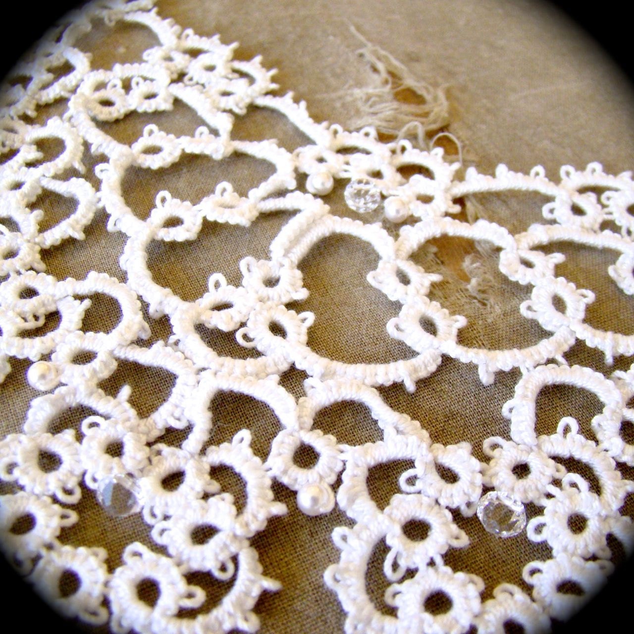 Tatted Lace Collar Necklace - Portrait of an Elegant Bride