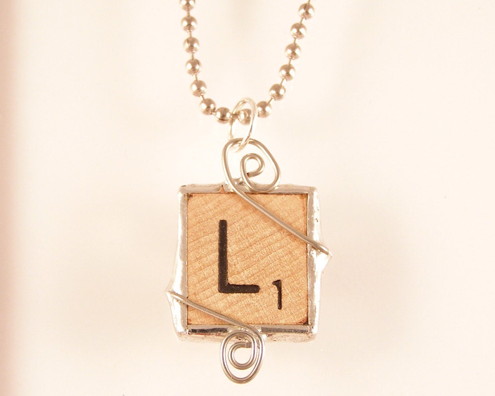 Scrabble Letter L Pendant Necklace