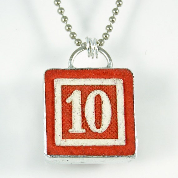 Number 10 Pendant Necklace