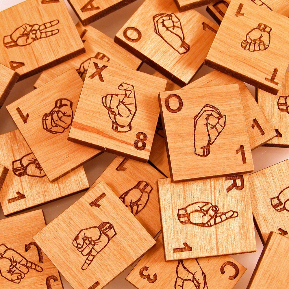 ASL Scrabble Earrings - Choose your letters