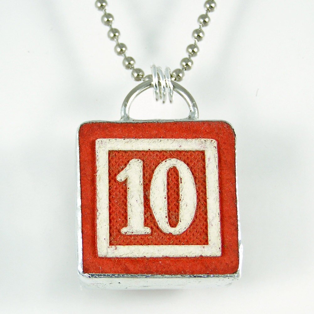 Number 10 Pendant Necklace