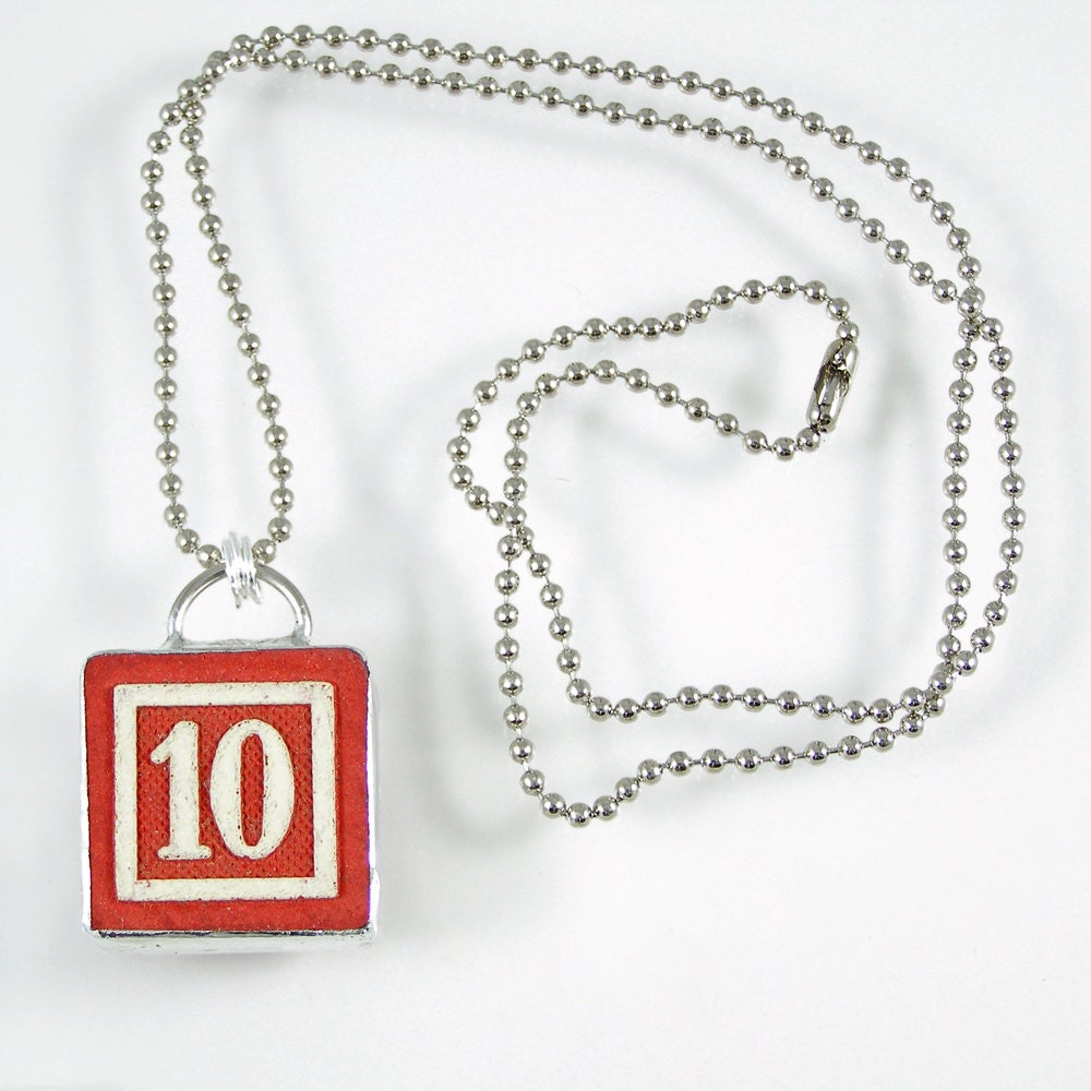 Number 10 Pendant Necklace