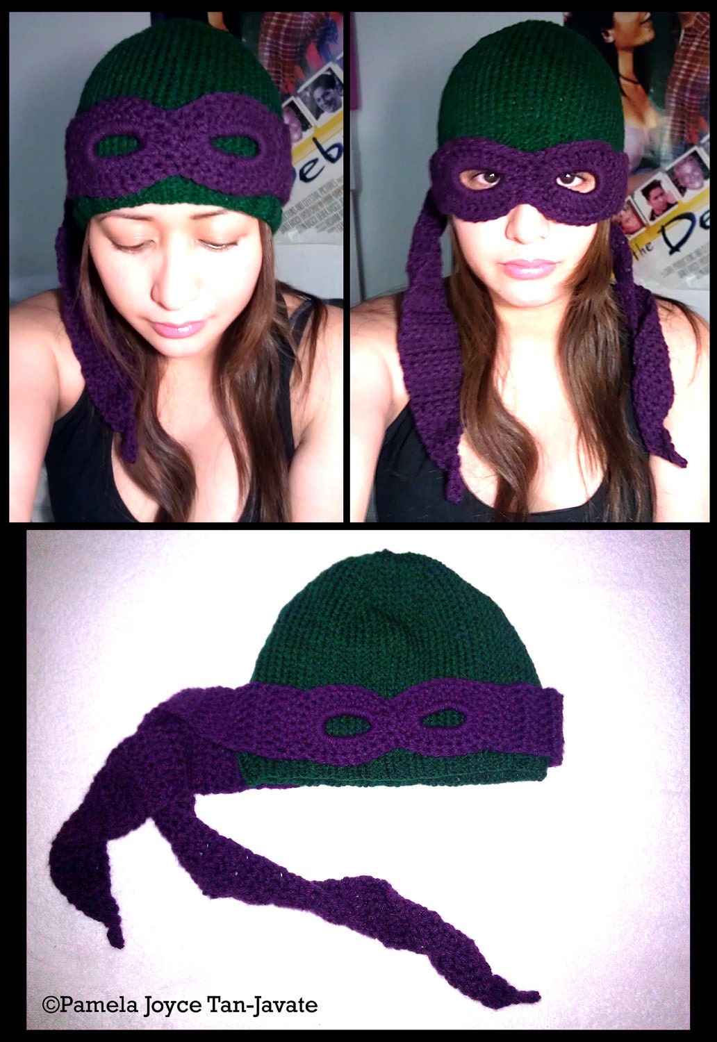 RESERVED for xanatos999 - Teenage Mutant Ninja Turtles Convertible Beanie (Knit & Crochet Combo)