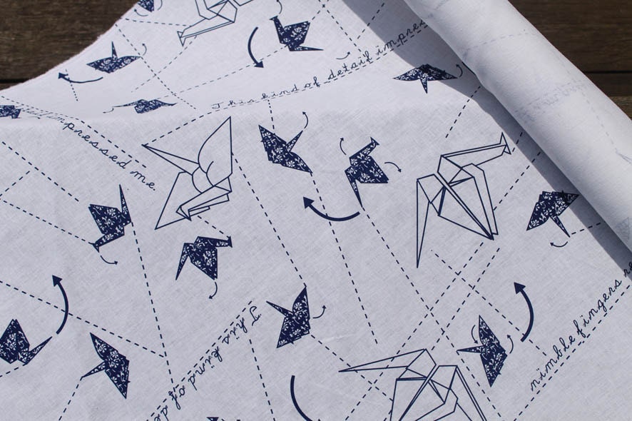 Cranes, Inky Navy on White