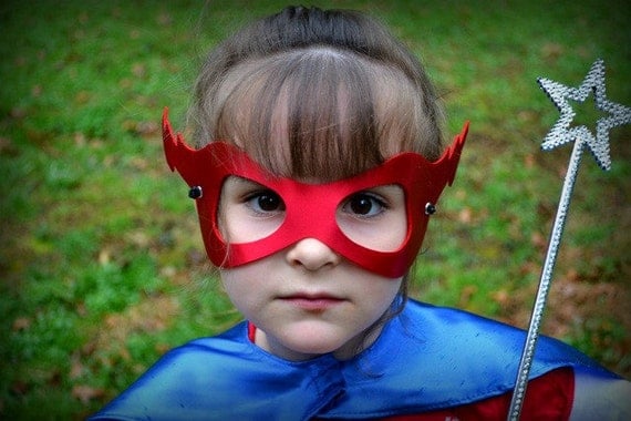 Superhero mask kid lightenbolt or Princess Seen in INC Magazine Il_570xn