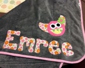 Emree Monster Blanket in pink and grey- Personalized