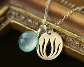 Lotus Tag Necklace on Sterling Silver Chain, Everyday Jewelry, Anniversary, Birthday, Mother's Day, Sweet 16 & Holiday Gifts