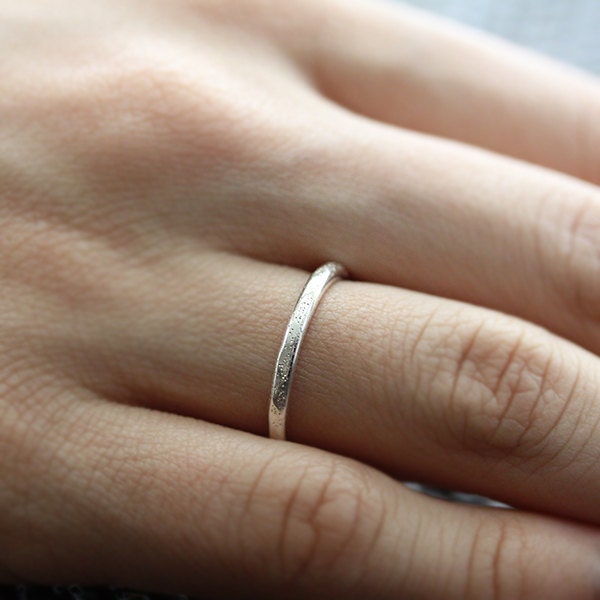14k gold ring, stardust textured band, eco friendly