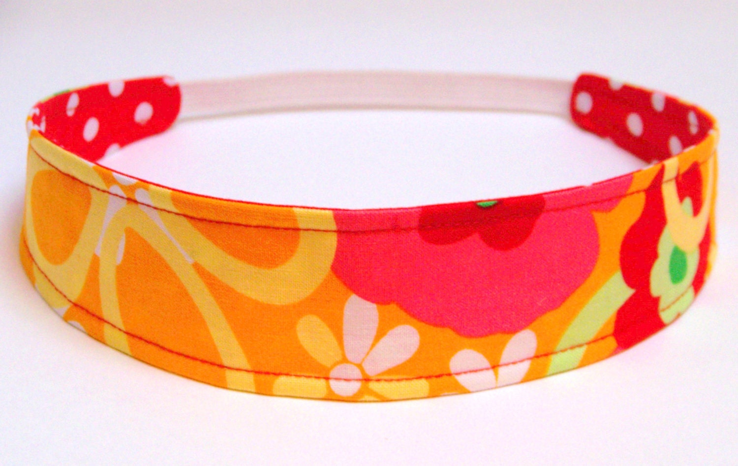 Girls Child Children's Headband   -  POCKET FULL of POSIES  -   Reversible Fabric