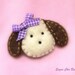 Hair Clips  -  Purple Puppy  -  Purple and White Gingham Bow