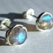 Faceted 6mm Labradorite Post Earrings Wire Wrapped in Sterling Silver Stud Earrings Labradorite Studs
