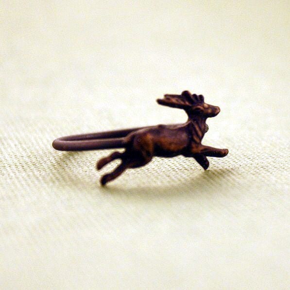 Deer Ring blackened brass and sterling silver