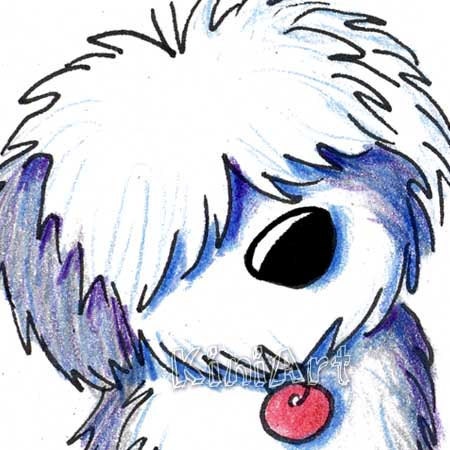 ORIGINAL Art Old English Sheepdog Dog Breed ACEO