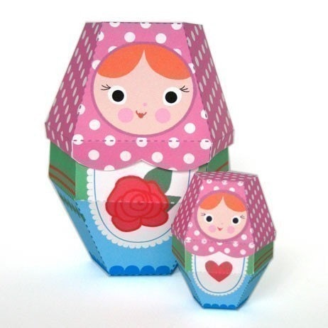 Rose Matryoshka Nesting Doll Printable Paper Craft PDF