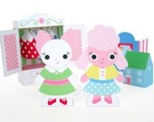 Paper Dolls and Wardrobe Playset Printable Paper Craft PDF