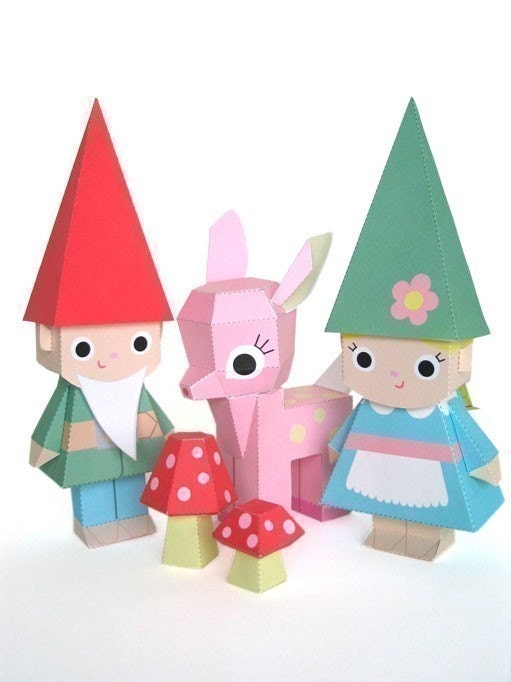 Fawn and Gnome Dolls Printable Paper Craft PDF
