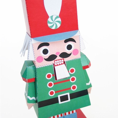 Nutcracker and Mouse King Holiday Toys Printable Paper Craft  PDF
