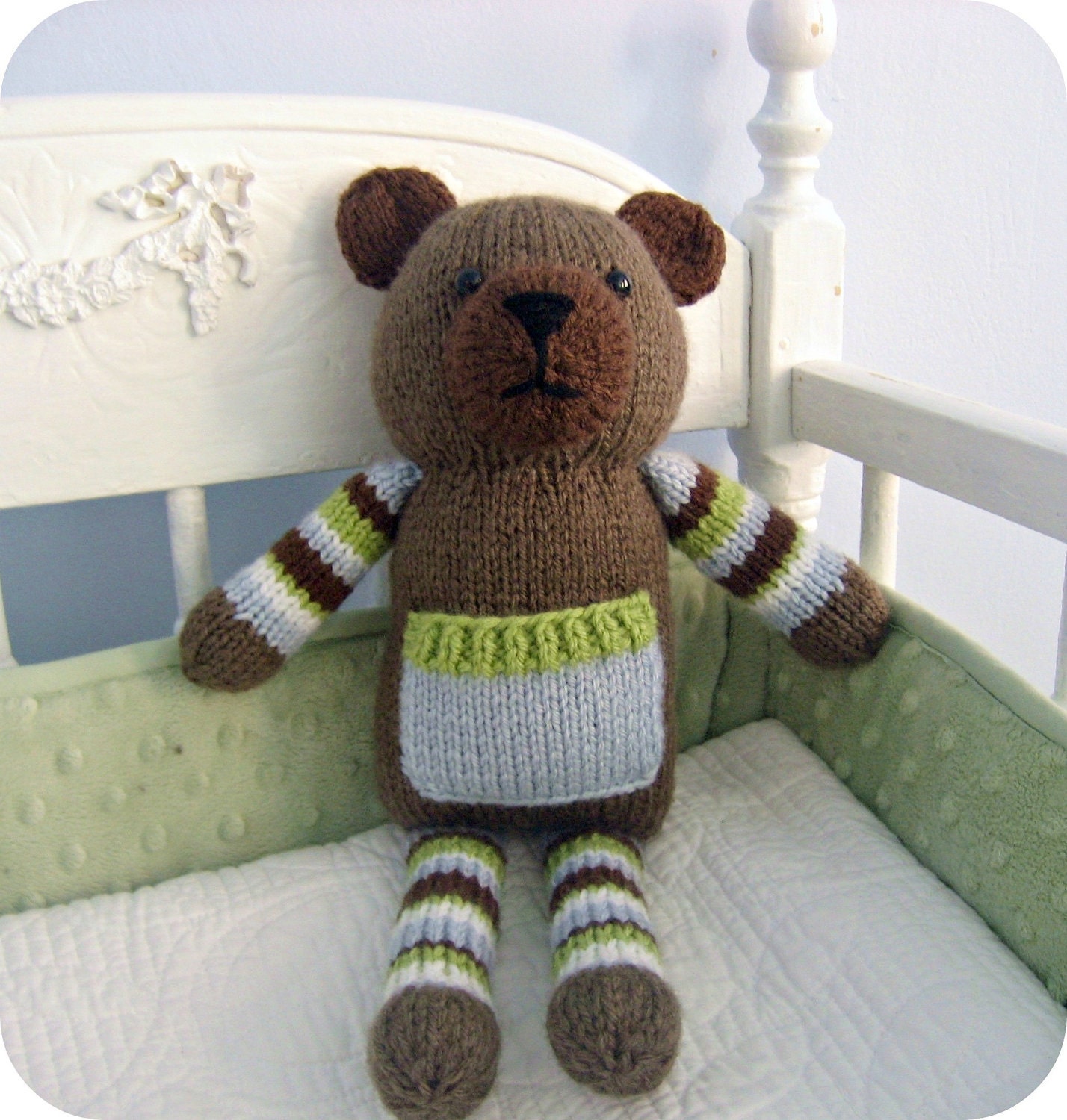Amigurumi Knit Pocket Bear Pattern Digital Download