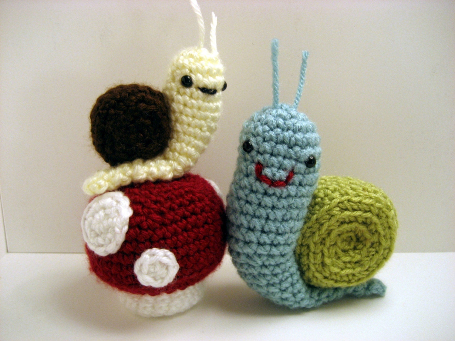 PDF- Amigurumi Snails and mushrooms Pattern Set