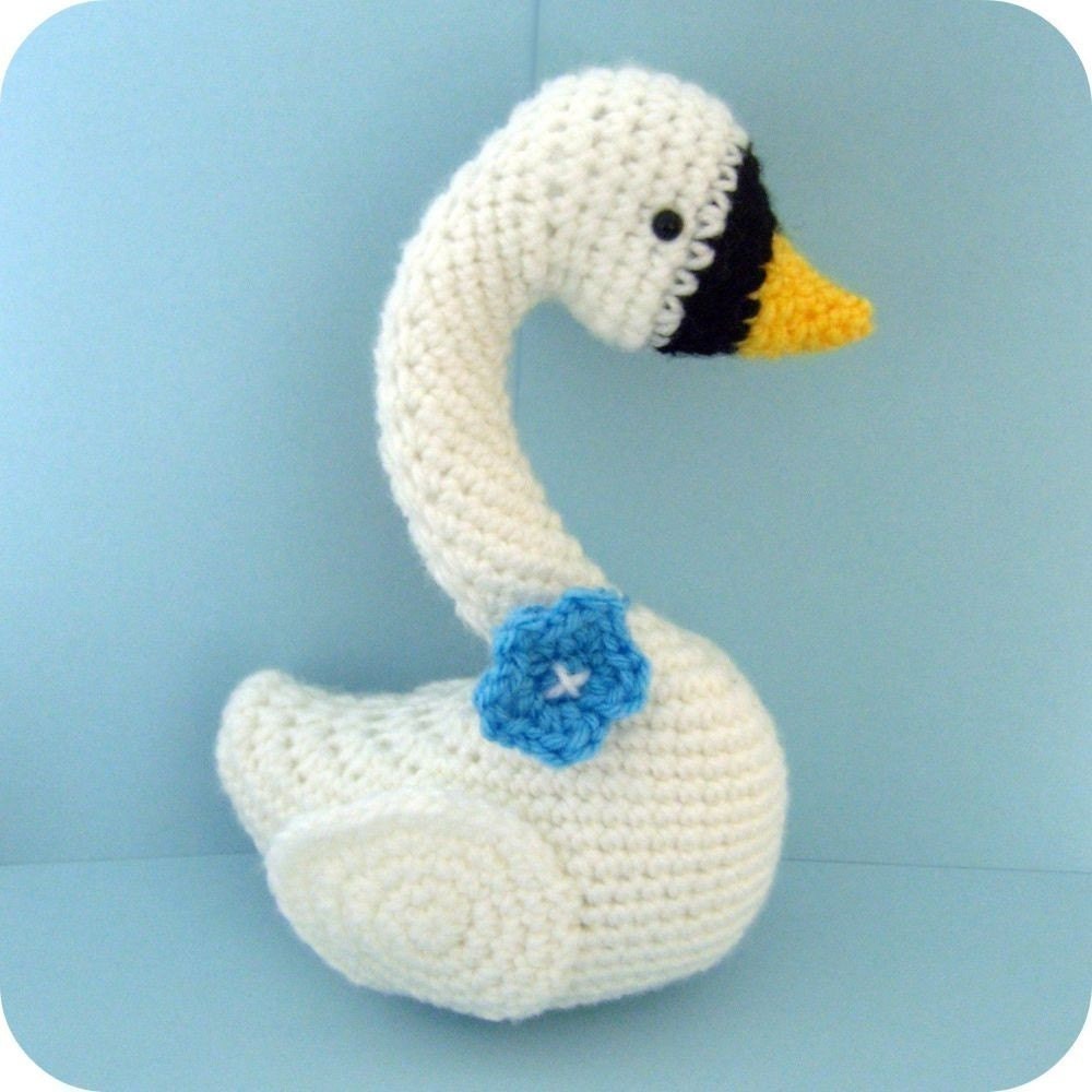 Sale - Amigurumi Pattern Crochet Swan Digital Download