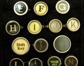 CUSTOM Vintage TYPEWRITER Key RING Adjustable Initials Letter Retro Fun