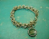 TYPEWRITER KEY BRACELET 1 KEY CHARM BRACELET SILVER RING STYLE UNIQUE