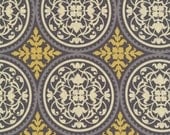 Joel Dewberry Fabric /  Scrollwork  in Granite /  AVIARY 2 / Cotton Quilt Fabric 1 yard