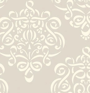 SALE RIBBON DAMASK in  Neutral / Taza by Dena Designs-1 Yard Cotton Quilt Fashion Fabric
