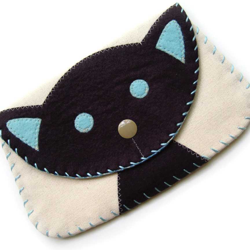 Large Black Cat Snap Wallet