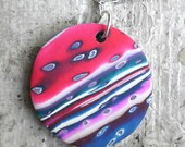 CLEARANCE...Large Polymer Clay Pendant Necklace