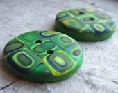 Green Agate .. Polymer Clay Buttons