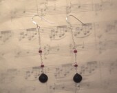 Barton - Black onyx and ruby earrings