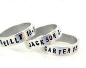 Personalized custom Hand Stamped Unisex Promise or Memory Ring THE Original - sizes 5 to 15 of Sterling Silver - you choose wording
