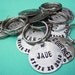 Personalized Hand-Stamped Antique Brass Or Antique Silver Disc Key Chain for Favors, Weddings, Teams or Biz Promotion