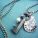 Patience is KEY - Hand Stamped Sterling Silver and Vintage Antique Skeleton Key Charm Necklace - KEY SERIES personalized