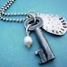 Patience is KEY - Hand Stamped Sterling Silver and Vintage Antique Skeleton Key Charm Necklace - KEY SERIES personalized