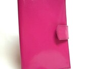 Hot pink leather passport case