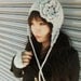 Gray Ear Flaps Hat with Flower With Fingerless Gloves